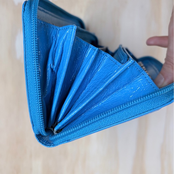 HOBO Turquoise Leather Zip Around Wallet Continental Organizer aqua - Picture 11 of 16